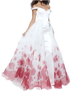 Sherri Hill Satin Floral Prom Dress - Pink