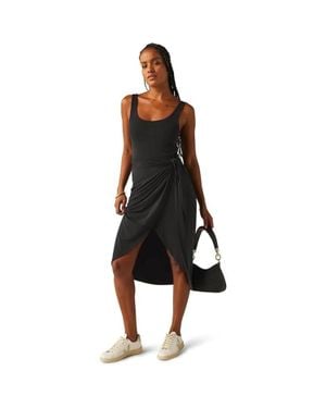 Beyond Yoga Intrigue Midi Dress Scoop Neck Sleeveless Gbo4045 - Black