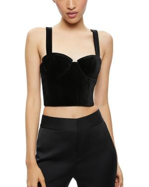 Alice + Olivia Underwire Smocked Cropped - Black