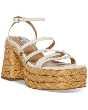 Steve Madden Belise Leather Strappy Platform Sandals - Metallic