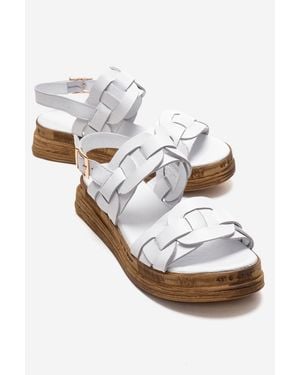 Forever & Always Shoes Elvoro Leather Sandal - White