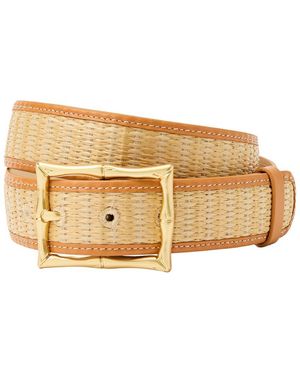 J.McLaughlin Ocean Drive Leather-Trim Belt - Natural