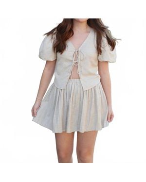 SOFIA The Label Aria Linen Blouse - Gray