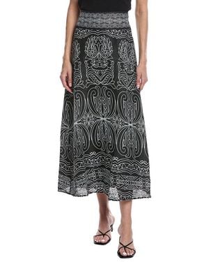 tyler boe Valentina Ember Linen Midi Skirt - Black