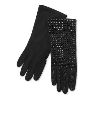 Philipp Plein Suede Mid-Gloves Crystal - Black
