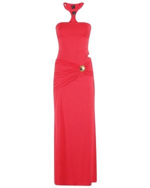 FEDERICA TOSI Ankle-Length Draped Dress With Jewel Detail - Red