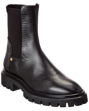 Stuart Weitzman Ultra Lug City Leather Bootie - Black