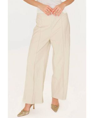 Another Love Sparkle Wide Leg Vegan Leather Pants - Natural