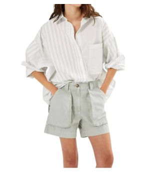Rabens Saloner Nata Canvas Short - Gray