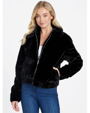 Guess Marlin Faux-Fur Jacket - Black