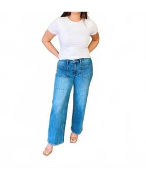 VERVET BY FLYING MONKEY Nova Wide Leg Jeans - Blue