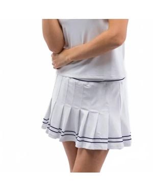 Smith & Quinn Polyester Blend Pleated Skort - White