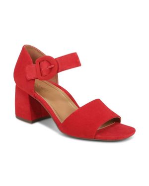 Vionic Chardonnay Hook And Loop Pump Sandal - Red