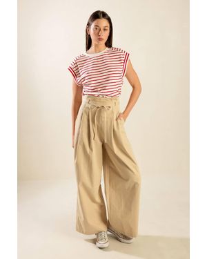TRUEDAMES Finally Over Woven Pants - Natural