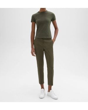 Theory Treeca Pull On Slim Straight Leg Pants - Green