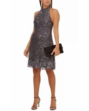 Aidan Mattox Aidan By Adrianna Papell Fit & Flare Halter Dress - Multicolor