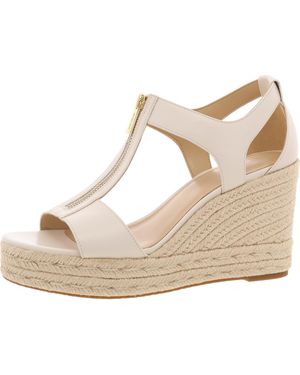 MICHAEL Michael Kors Berkley Canvas Open Toe Wedge Sandals - Metallic