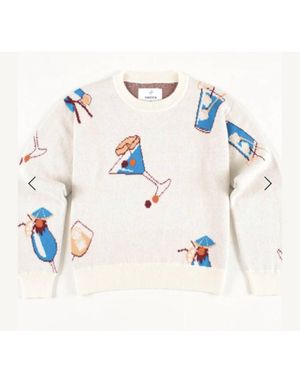 Harden Cashmere Cocktail Hour Crew Sweater - White