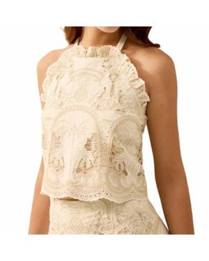 Marie Oliver Bethany Halter Neck Top - Natural