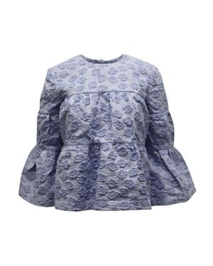 Co. Tiered Seeksucker Swing Blouse - Blue