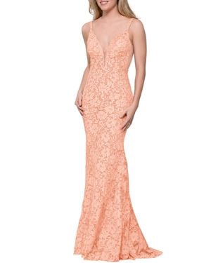 Jovani Lace Fitted Dress - Pink