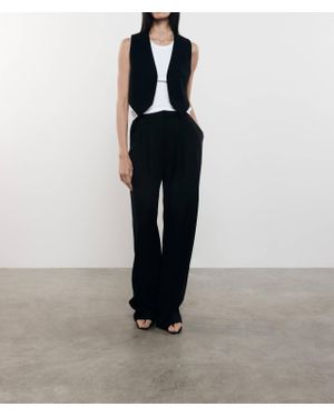 Enza Costa Twill Vest - Black