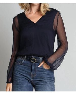 Lola & Sophie Crinkle Chiffon Top - Blue