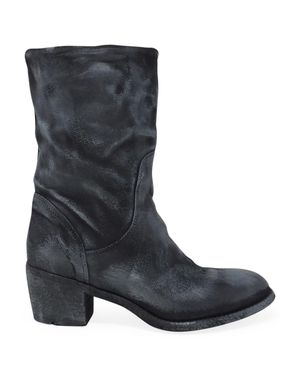 Madison Maison Ah26A Leather Mid Calf Boot - Black