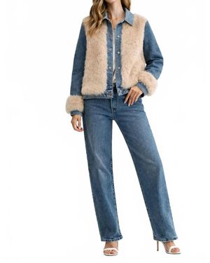 Joh Jeraldene Jacket With Fur - Blue