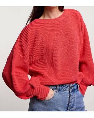 Summum Balloon Sleeve Sweater - Red