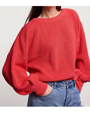 Summum Balloon Sleeve Sweater - Red