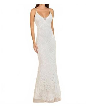 Lara Bare Back Spaghetti Straps Bridal Dress - White