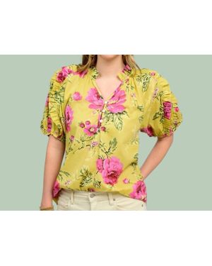 Ivy Jane The Petal Party Puff Sleeve Floral Top - Yellow