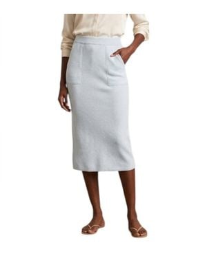 Kinross Cashmere Pull On Double Knit Straight Skirt - Gray