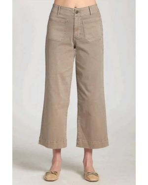 Apny Cropped Wide Leg Pant Pocket - Natural