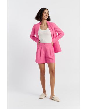 Chinti & Parker Rose Tencel-Linen Shorts - Pink