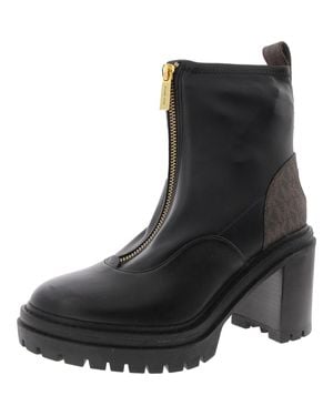 MICHAEL Michael Kors Sg22F Logo Leather Ankle Boots - Black