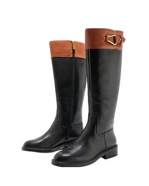 Vince Camuto Andalian Boots Leather Round Toe Knee-High Gal1230 - Brown