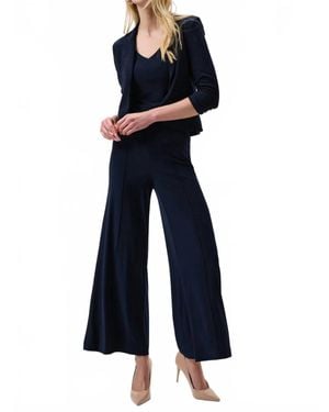 Joseph Ribkoff Classic Pull On Wide Leg Pant - Blue
