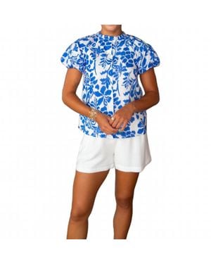 Sugarlips Maisie Floral Blouse - Blue