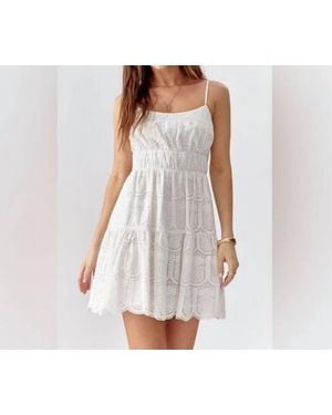 Greylin Eyelet Pineapple Dress - White