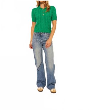 John + Jenn Short Sleeve Timmy Sweater - Green