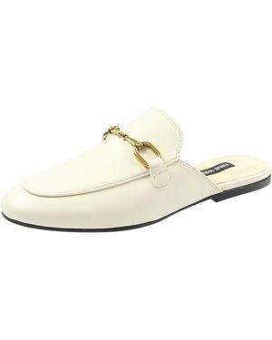 Nine West Bhalya3 Faux Leather Round Toe Mules - White