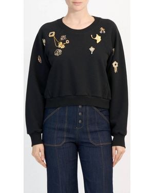 Cinq À Sept Brooches Jennifer Pullover Sweater - Black