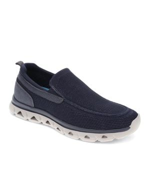 Dockers Caden Knit And Synthetic Leather Casual Slip On Loafer Shoe - Blue