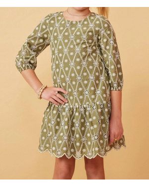 Hayden LA Eyelet And Crochet Patterned Scallop Dress - Metallic