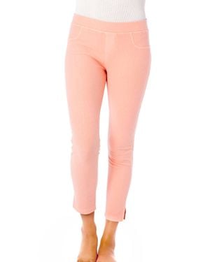 French Kyss Capri Jeggings In Peach - Pink