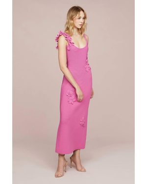 AMUR Alegra Floral Print Midi Dress - Pink