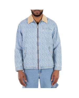 Gcds Monogram Denim Harrington Jacket - Blue