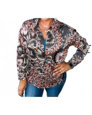 Jodifil Mix Print Blouse - Gray